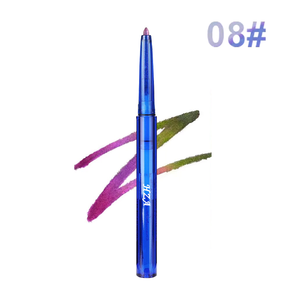 Color-changing eyeshadow and eyeliner gel pen set - Vibrant and energetic metallic glitter makeup look