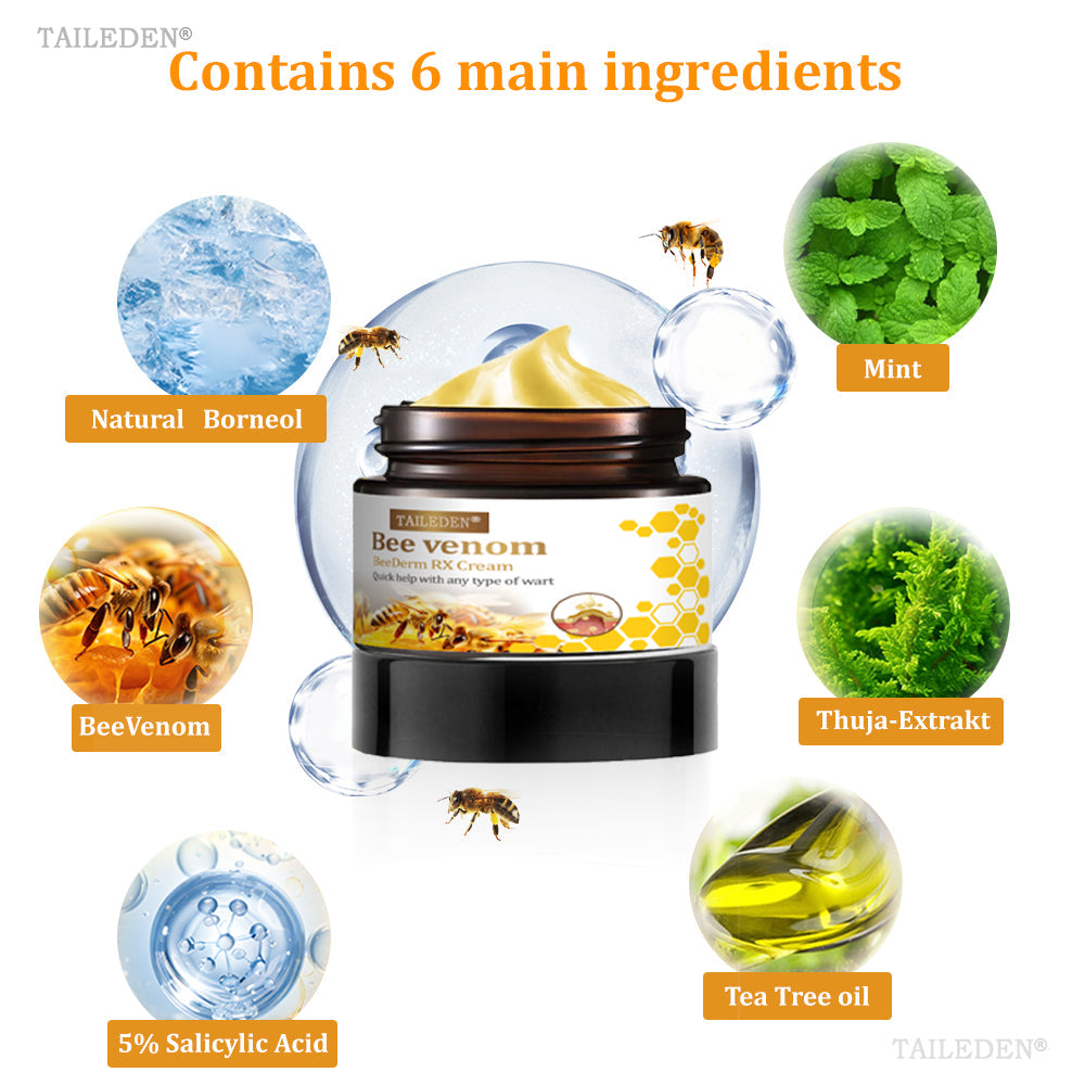 👨⚕️ TAILEDEN® BeeDerm RX Cream, Painless, Targeted Treatment for Warts, Skin Tags, Skin Lesions, Infections, and Scars