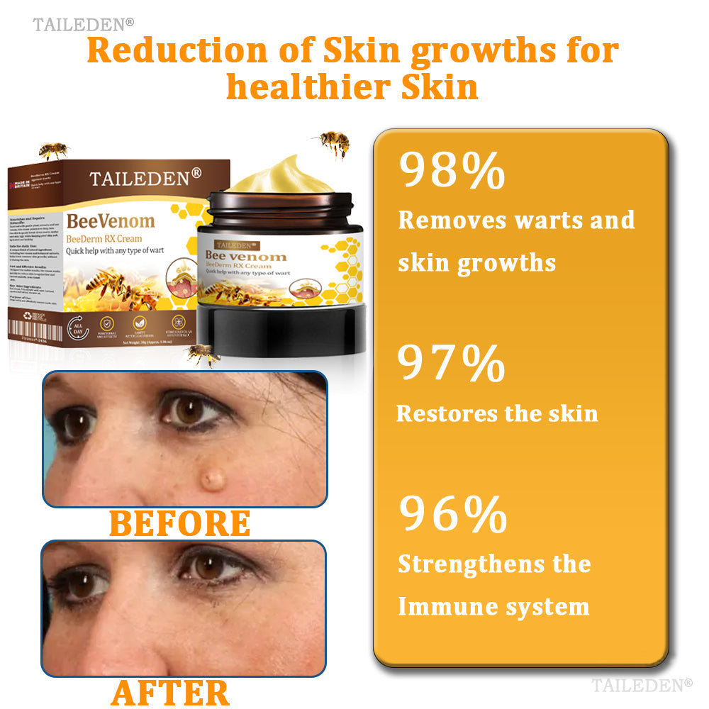 👨‍⚕️ TAILEDEN® BeeDerm RX Cream, Painless, Targeted Treatment for Warts, Skin Tags, Skin Lesions, Infections, and Scars