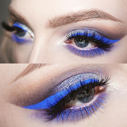 Color-changing eyeshadow and eyeliner gel pen set - Vibrant and energetic metallic glitter makeup look