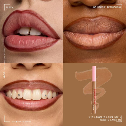 Lip Lingerie Sculpting Lip Liner Stain - Lightweight, fade-resistant, waterproof, AQA Professional Makeup