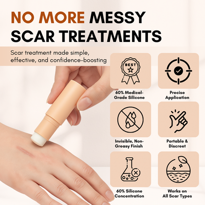 Clinclii® ClearFlaw Silicone Scar Solution Stick