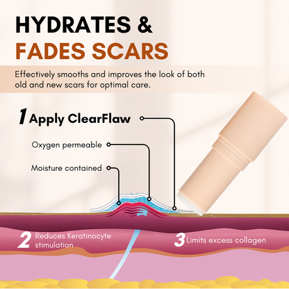 Clinclii® ClearFlaw Silicone Scar Solution Stick